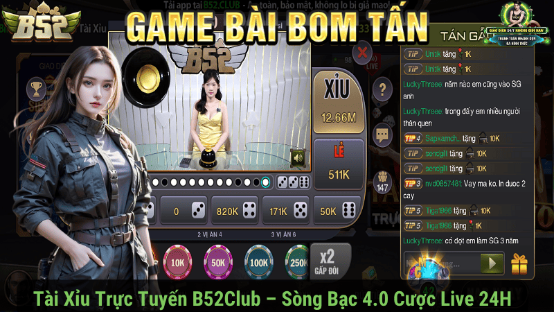 Tài Xỉu Trực Tuyến B52Club – Sòng Bạc 4.0 Cược Live 24H