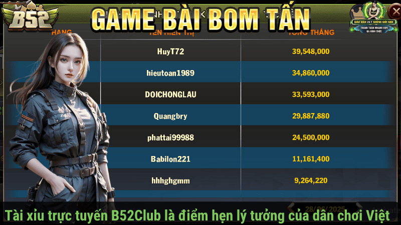 Tài xỉu trực tuyến B52Club là điểm hẹn lý tưởng của dân chơi Việt