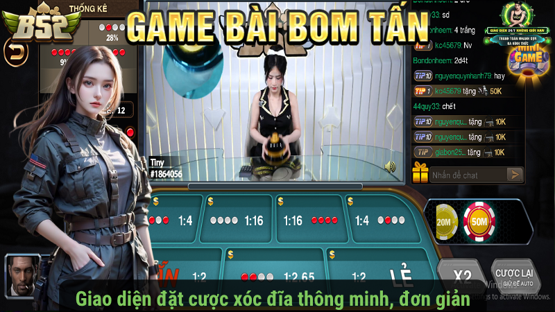 Giao diện đặt cược xóc đĩa thông minh, đơn giản